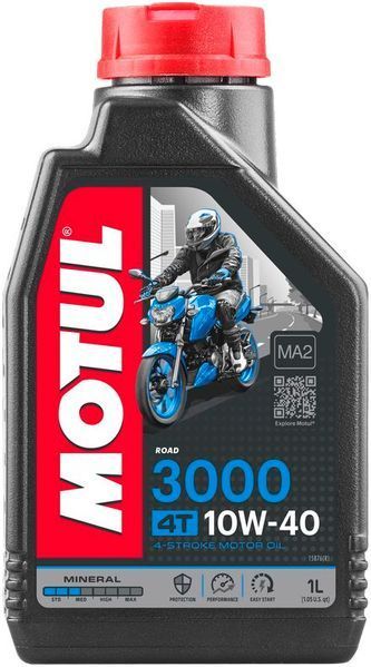 Олива моторна MOTUL 3000 4T SAE 10W40 (1L) 107672 фото