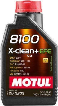 Олива моторна MOTUL 8100 X-clean EFE SAE 0W30 (1L) 111657 фото