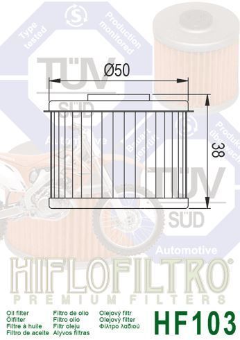 Масляный фильтр HIFLO HF103 HF103 фото