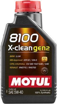 Олива моторна MOTUL 8100 X-clean gen2 SAE 5W40 (1L) 109761 фото